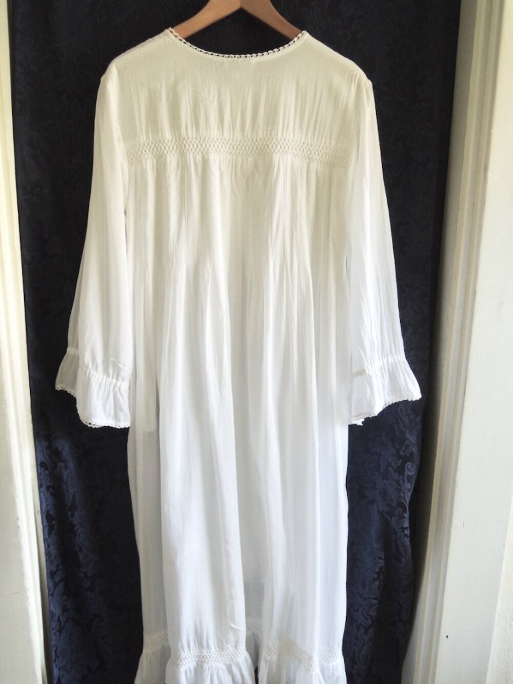 Vintage Raiment Fashions White Fairycore Cottagecore Shift Gown M *Runs L - Picture 9 of 10